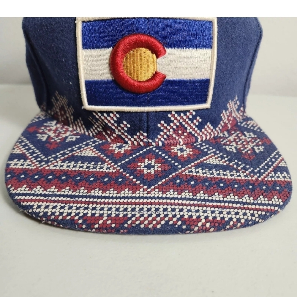 Zephyr Colorado Flag Patch Patterned Wool Basebal… - image 3